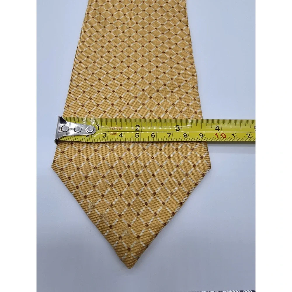 VTG Brooks Brothers Geometric Orange White 100% Silk Tie 57